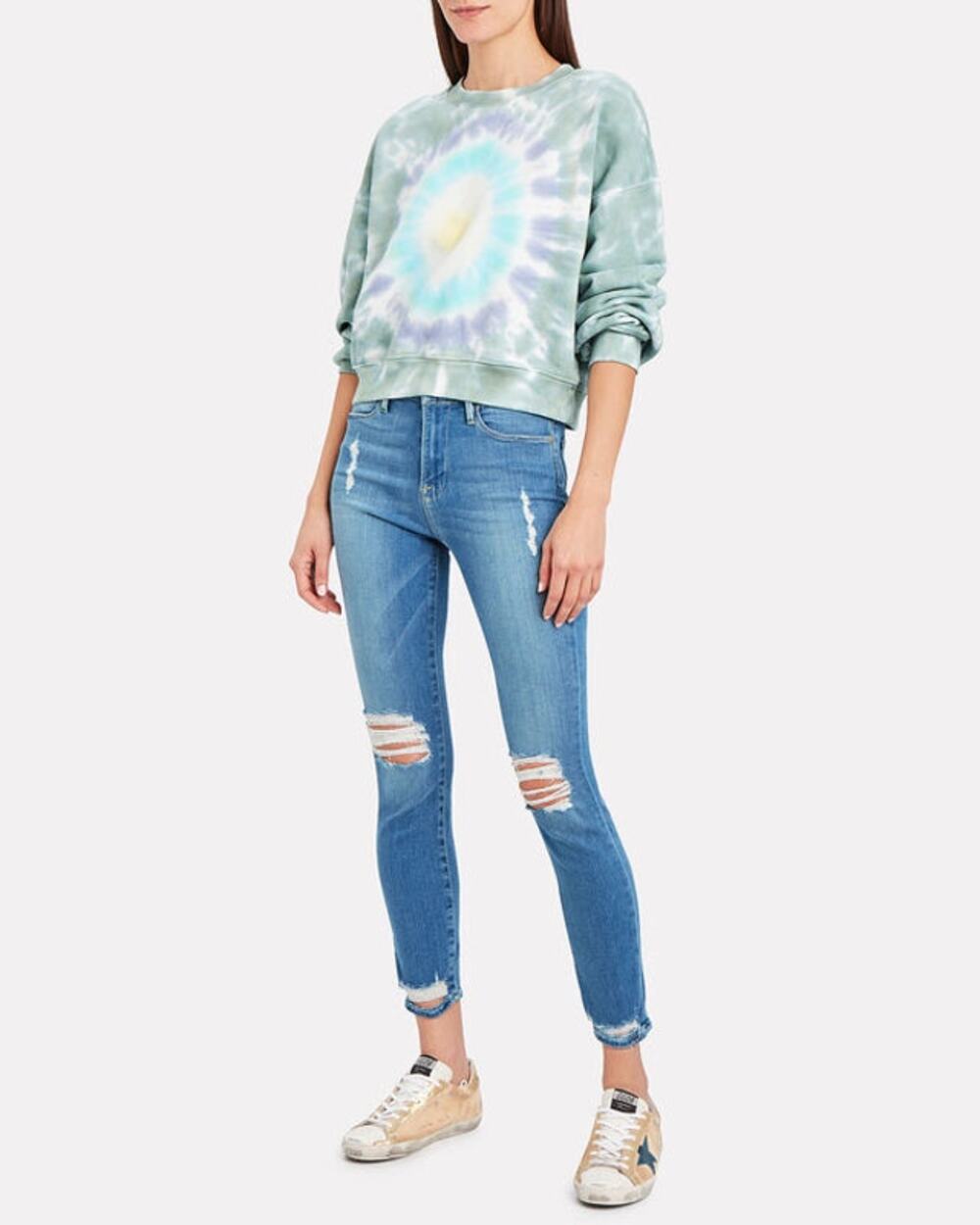 Frame Denim Le High Skinny Distressed Jeans in Republic Place Size 26